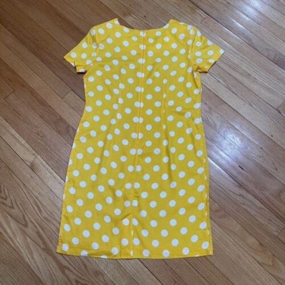Vintage Retro Dress by Habits Size 14 Yellow Polka Dot Made in USA RUNS SMALL - Picture 14 of 16